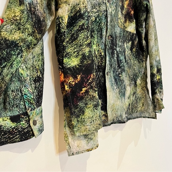 Y’S 100% wool new but no tag shirt with abstract nature pattern. unisex XL , 2 - Picture 5 of 9